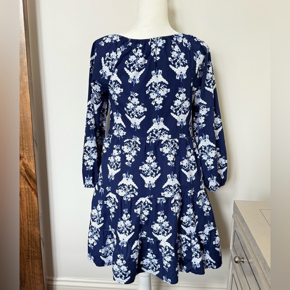 J Crew Floral Cotton Poplin Raglan Tiered Dress Size XXS - Picture 5 of 9